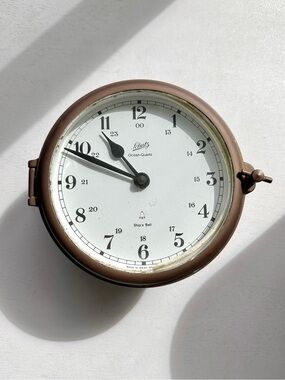 Vintage schatz ocean quartz ship’s bell clock west germany patinated untested